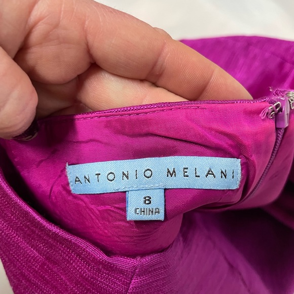 Antonio Melani Fushia Pencil skirt textured sheen Sz 8 night out wedding dressy - Picture 3 of 8